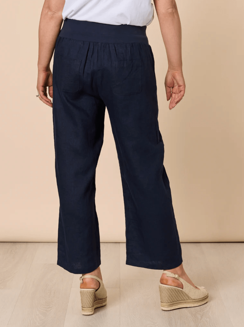 Lara Wide Leg Linen Pants - Navy - GS5 - Pizazz BoutiqueGordon smith