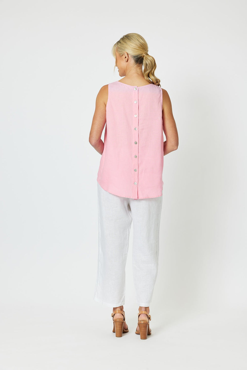Lara Wide Leg Linen Pants - White - GS5 - Pizazz BoutiqueGordon smith
