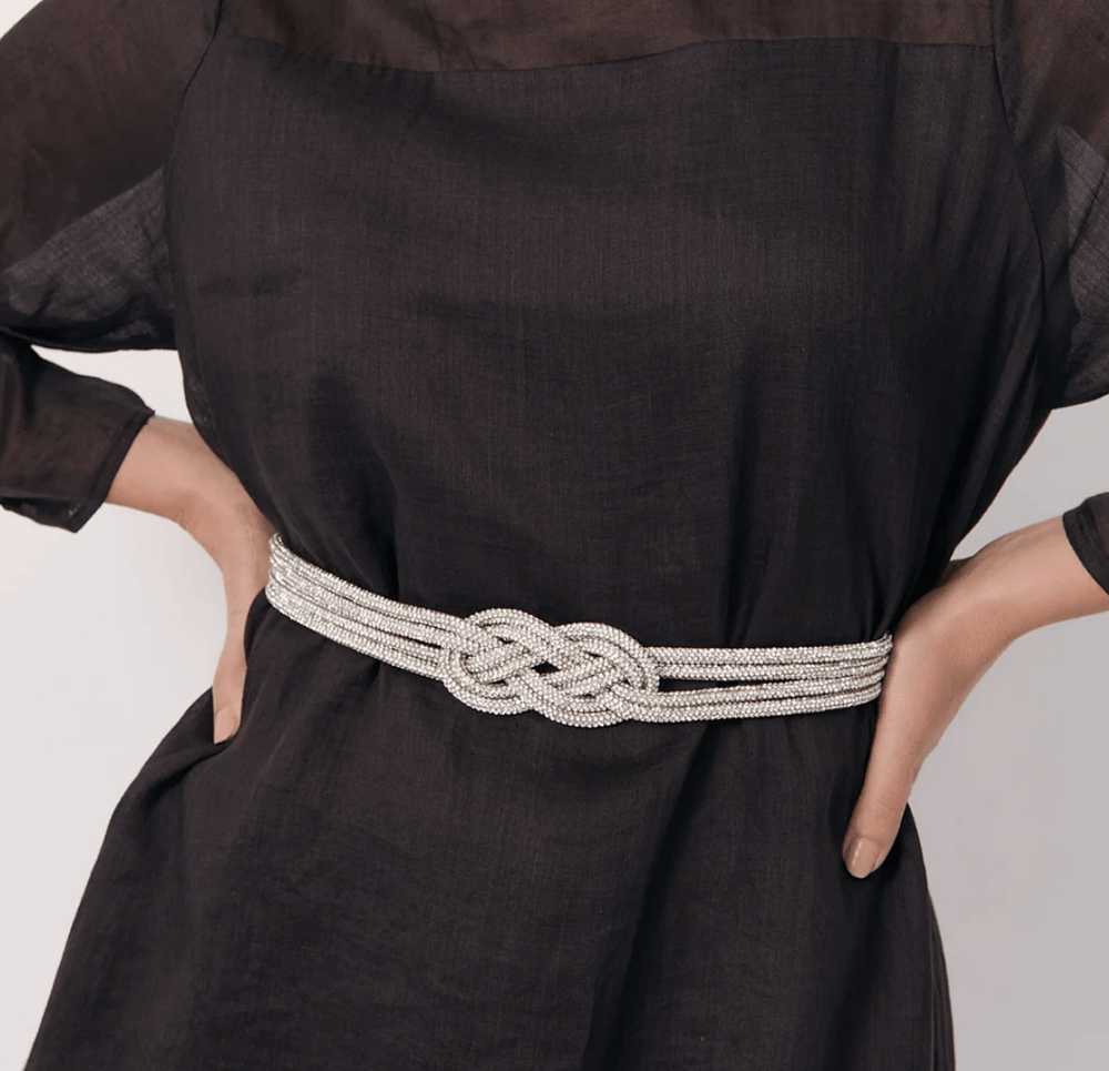 Large Double Knot Diamante Belt - AD57 - Pizazz BoutiqueAdorne