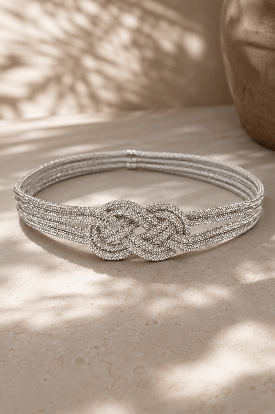 Large Double Knot Diamante Belt - AD57 - Pizazz BoutiqueAdorne