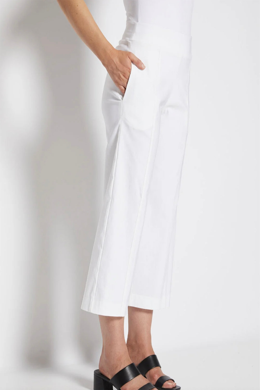 Larrie Bengaline Culotte Pant - White - PH25