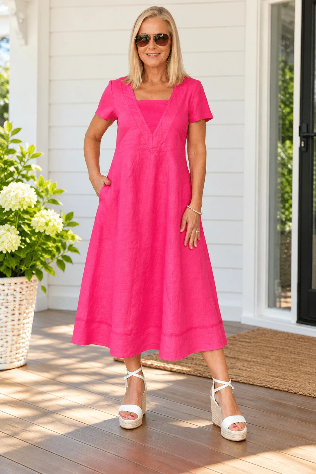Le Marais Linen Dress - Raspberry - Pizazz BoutiqueGordon smith