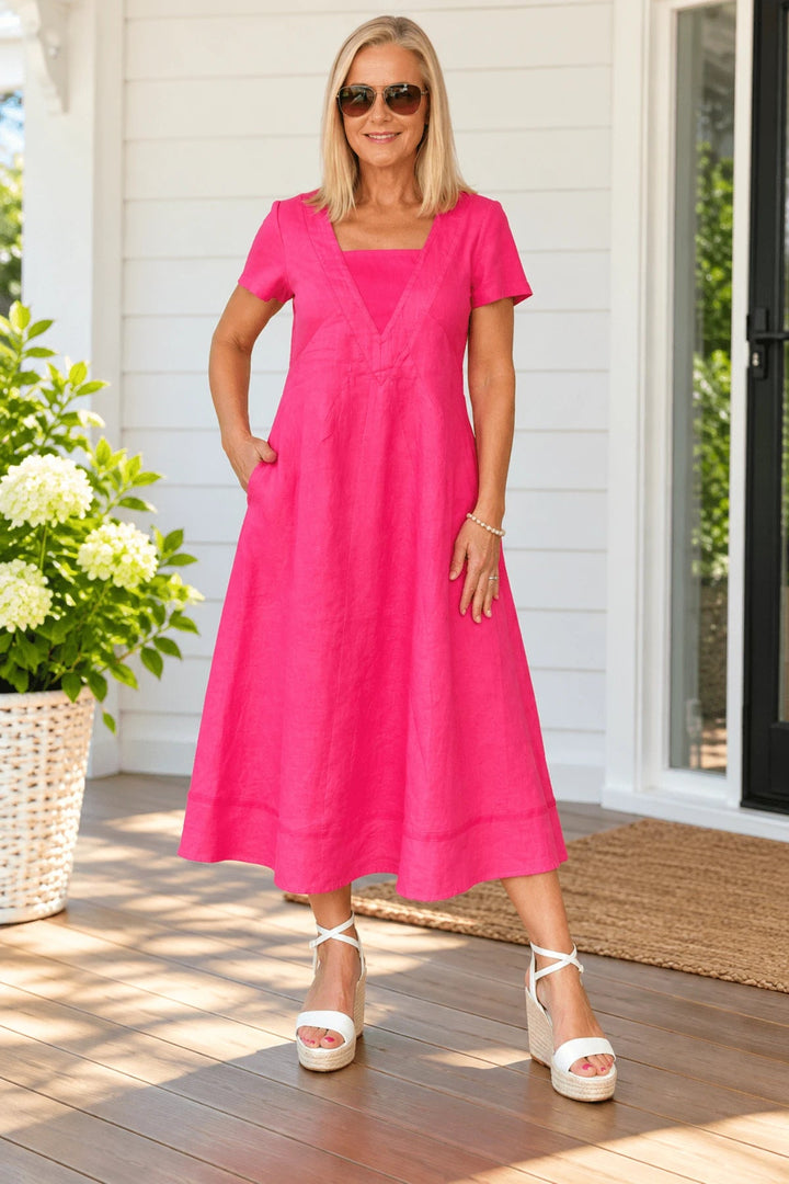 Le Marais Linen Dress - Raspberry - Pizazz BoutiqueGordon smith