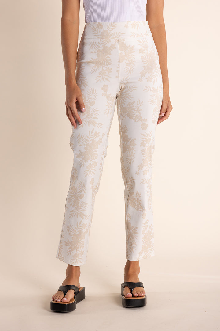 Leaf Print Pant - Natural/White - TT24