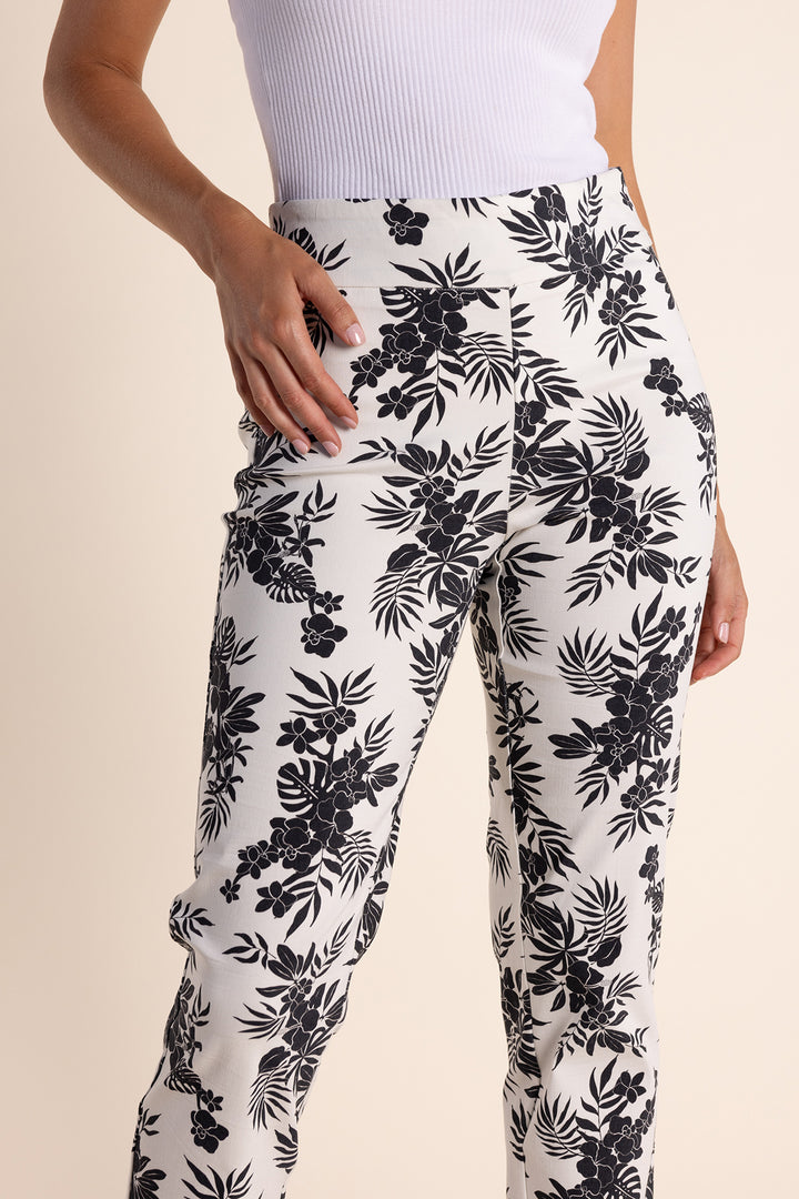 Leaf Print Pant - Black/White - TT24