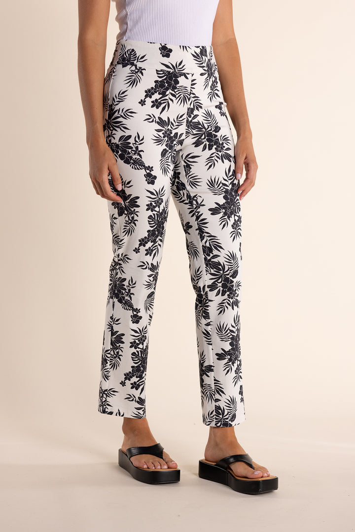 Leaf Print Pant - Black/White - TT24