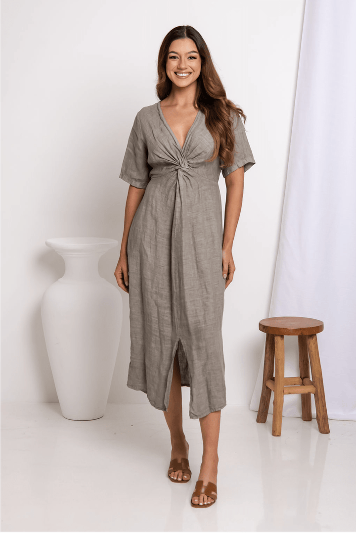 Leandra Dress - Mocha - IC68 - Pizazz BoutiqueThe Italian Cartel