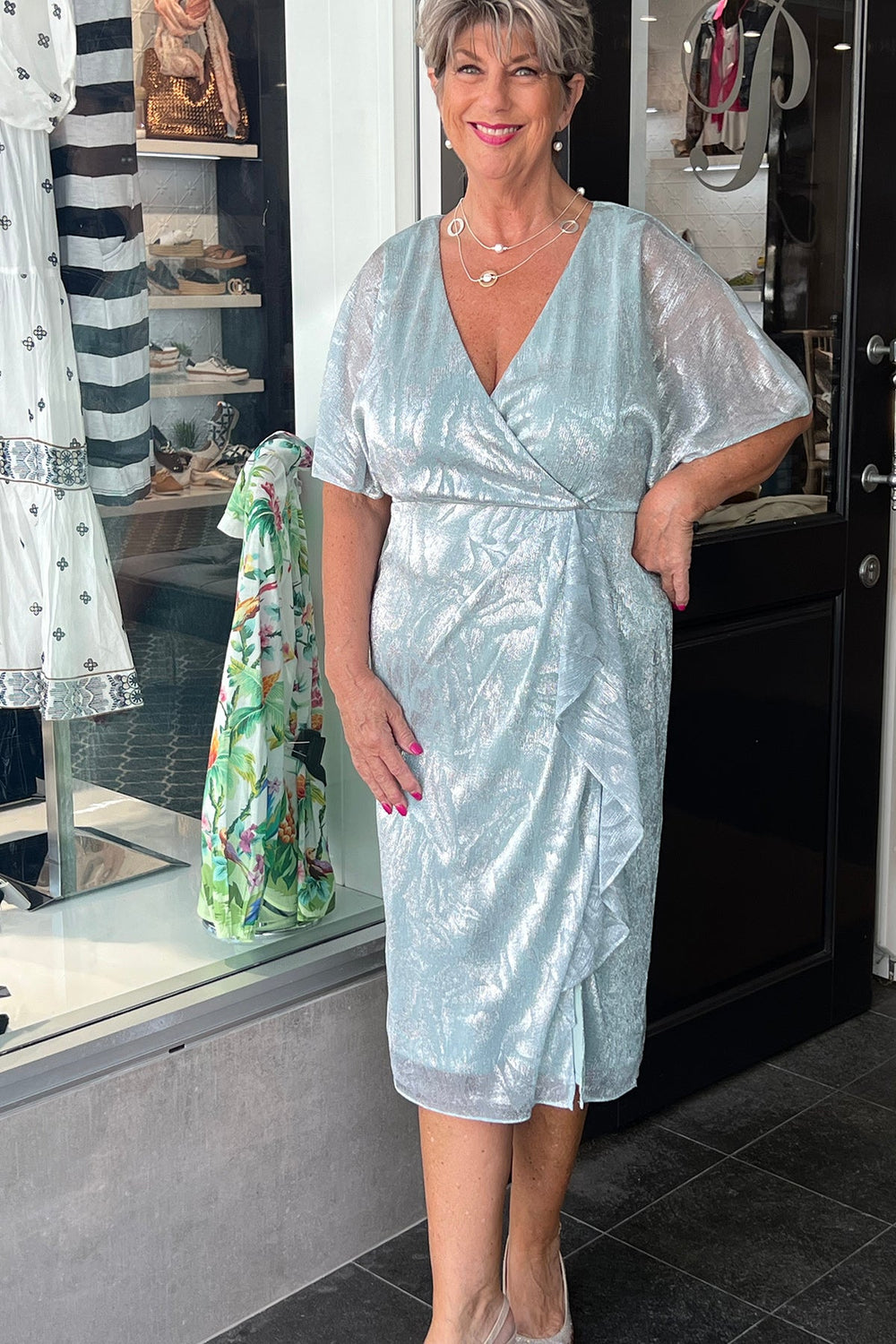 Leanna Dress - Mist - Z12 - Pizazz BoutiqueZaliea