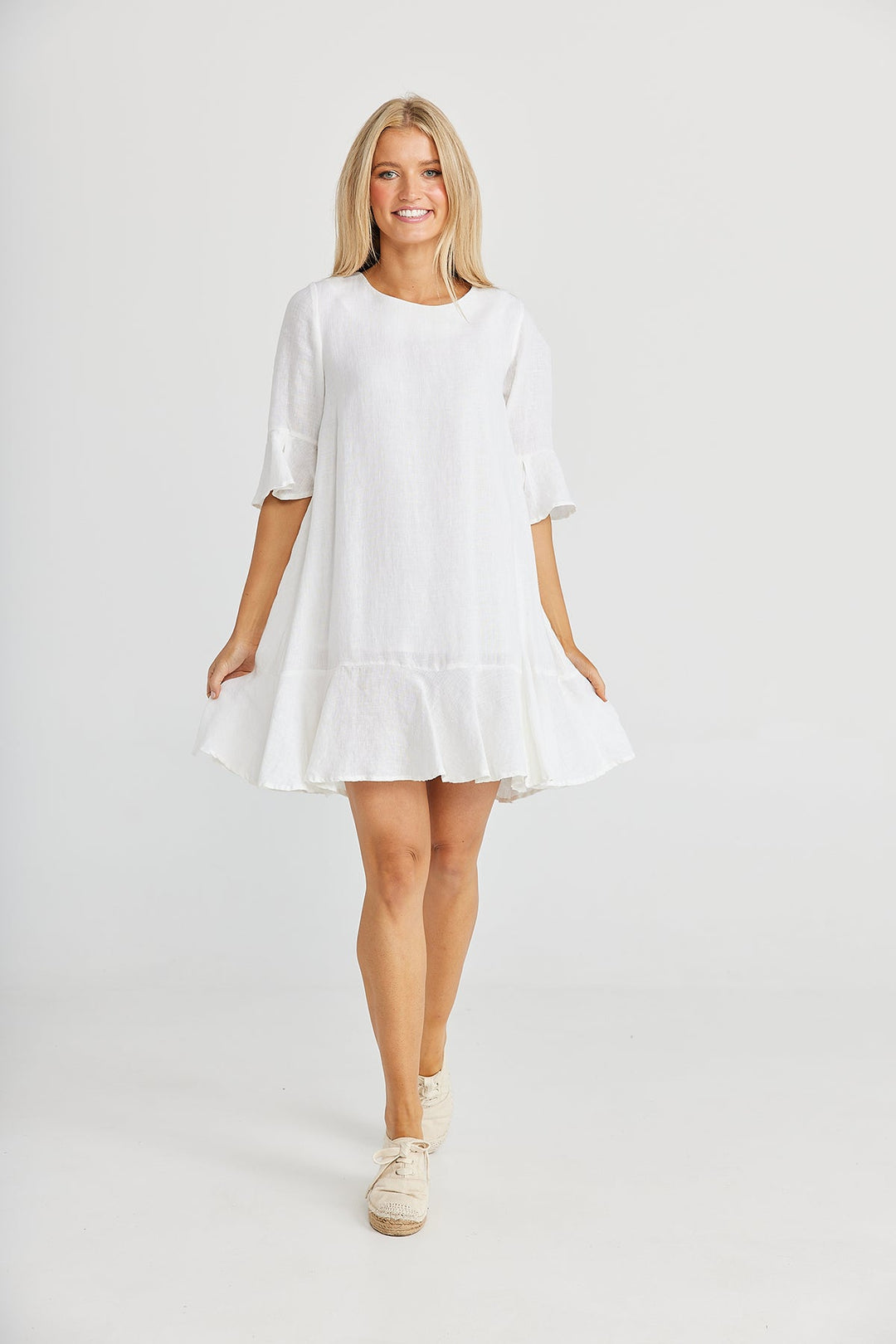 Lecce Linen Dress | White | TS10