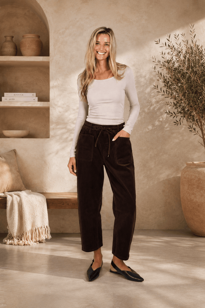 Leo Barrel Cord Jeans - Chocolate - MC10 - Pizazz BoutiqueMonaco Jeans