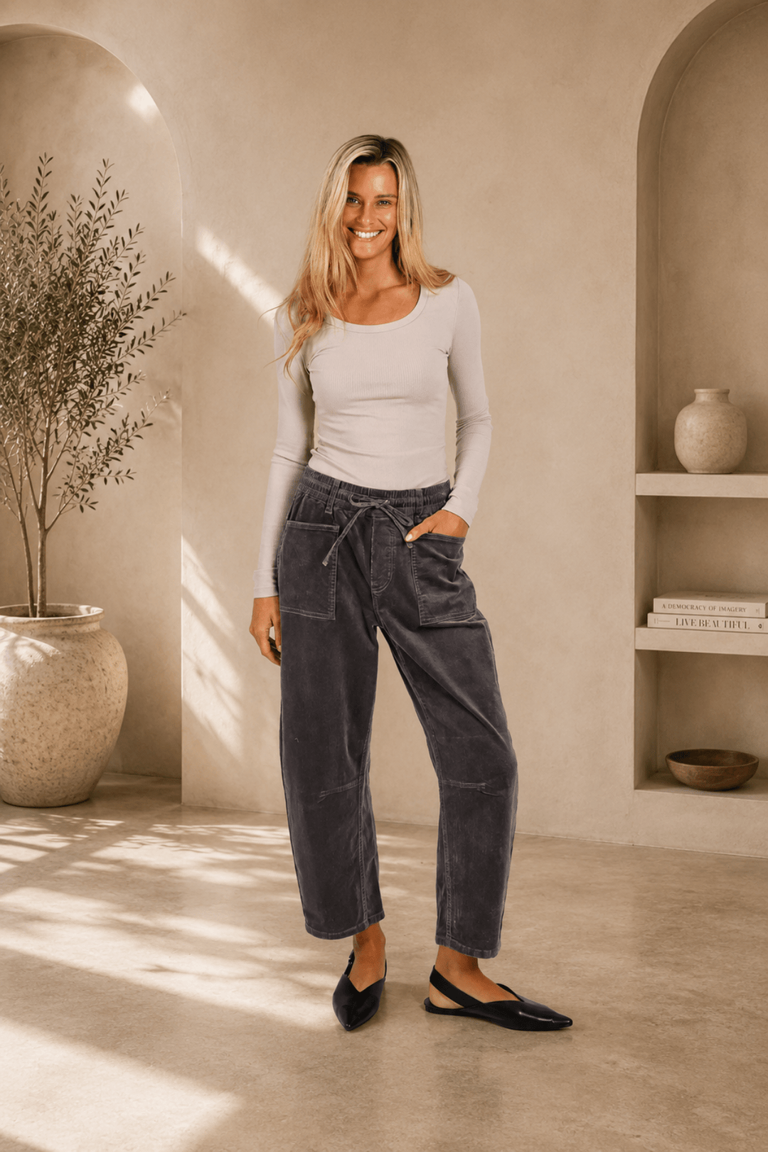 Leo Barrel Cord Jeans - Smoke Charcoal - MC10 - Pizazz BoutiqueMonaco Jeans
