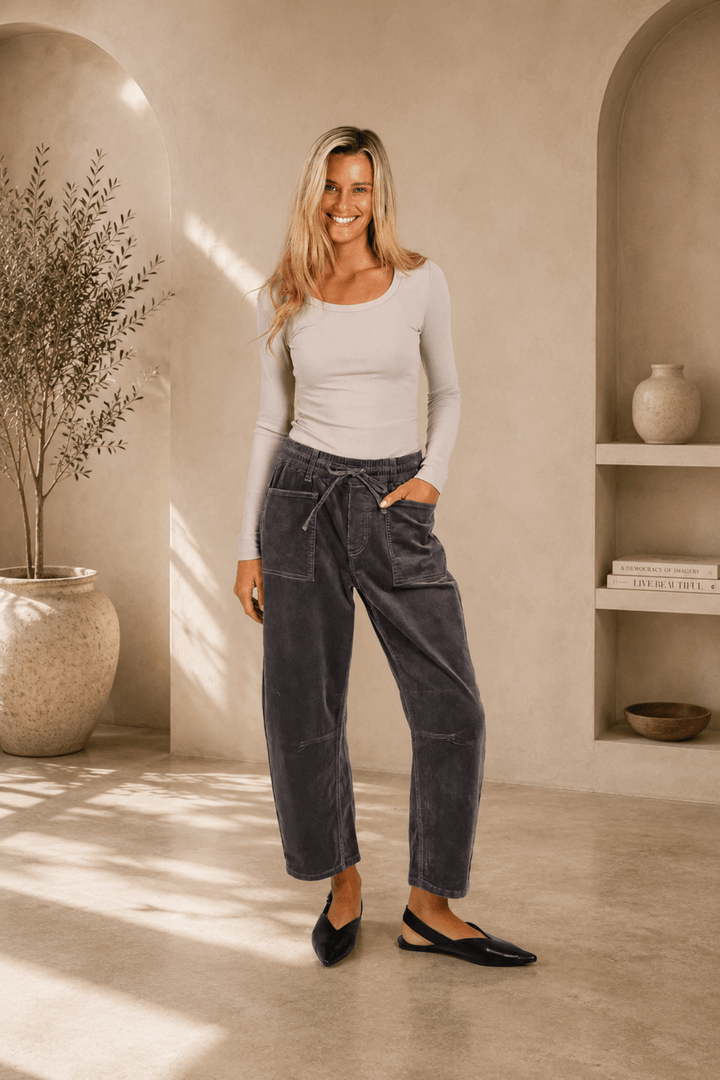 Leo Barrel Cord Jeans - Smoke Charcoal - MC10 - Pizazz BoutiqueMonaco Jeans