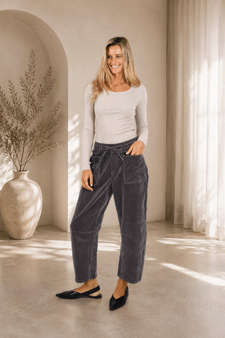 Leo Barrel Cord Jeans - Smoke Charcoal - MC10 - Pizazz BoutiqueMonaco Jeans