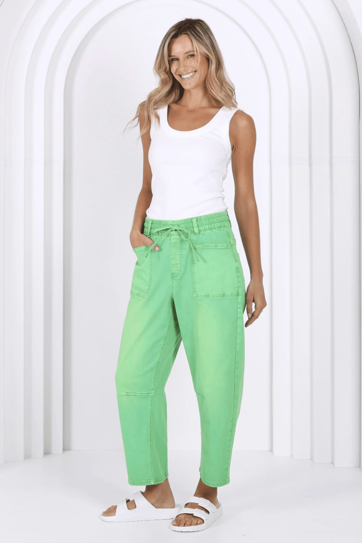Leo Barrel Jeans - Green - MC5 - Pizazz BoutiqueMonaco Jeans