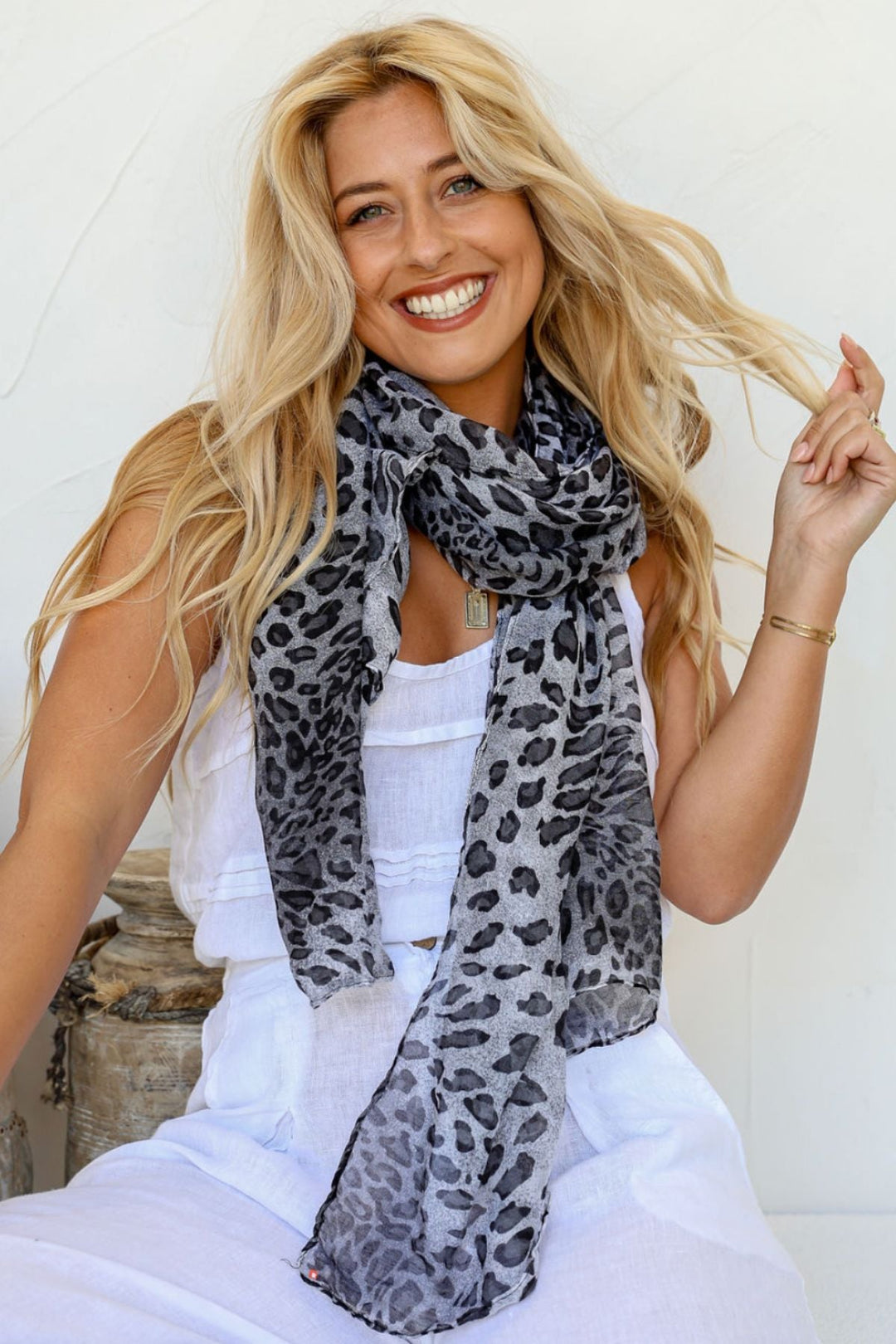 Leo Scarf - Grey - FR19 - Pizazz BoutiqueFree Spirit
