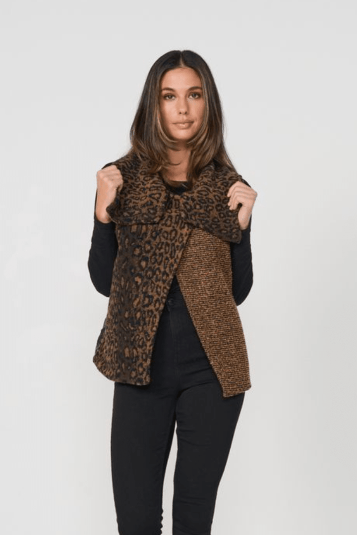 Leopard Print Vest - CJ30 - Pizazz BoutiqueCaju