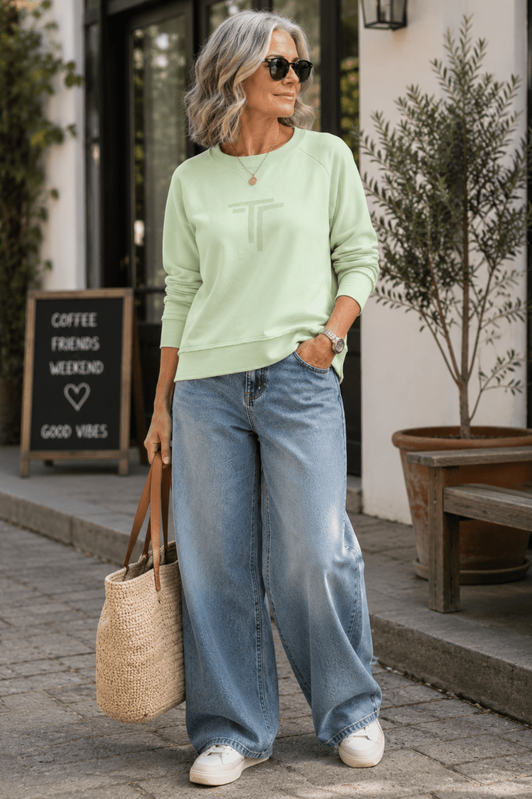 Leza Sweat Top - Pistachio - TT19 - Pizazz BoutiqueTwo - T's