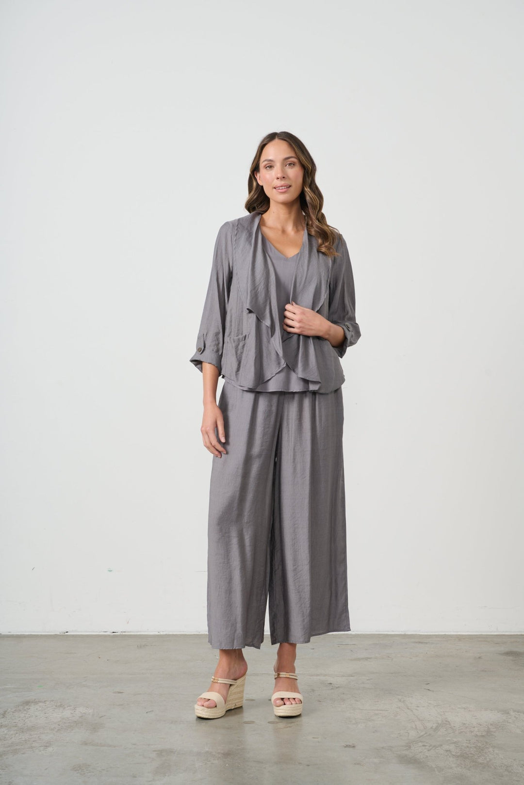 Lightweight Swing Jacket - Grey - CJ6 - Pizazz BoutiqueCaju