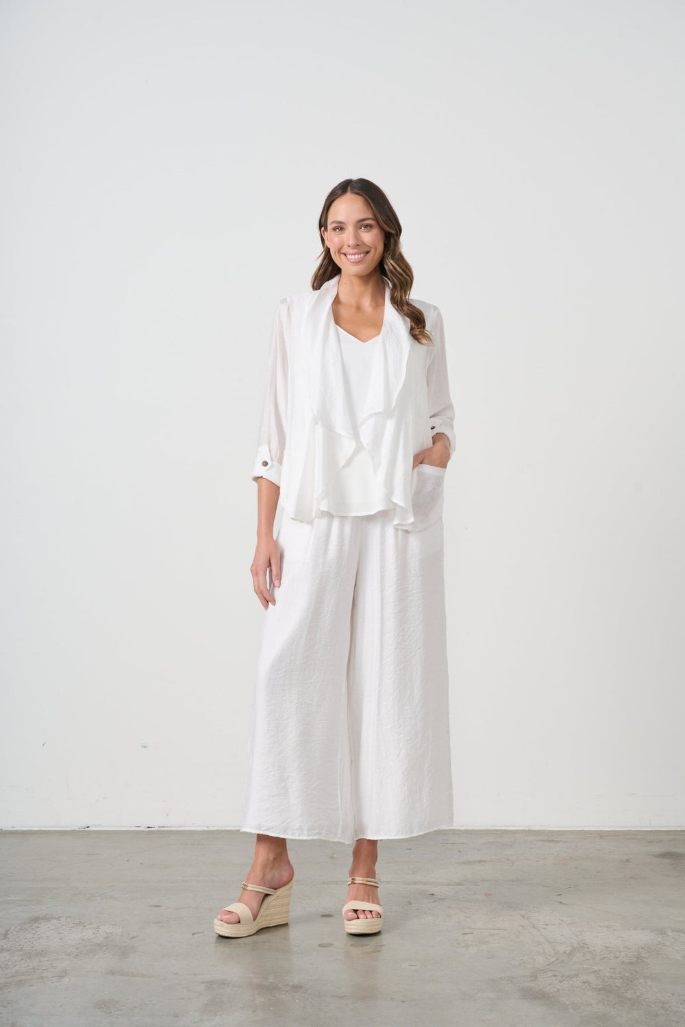 Lightweight Swing Jacket - White - CJ6 - Pizazz BoutiqueCaju