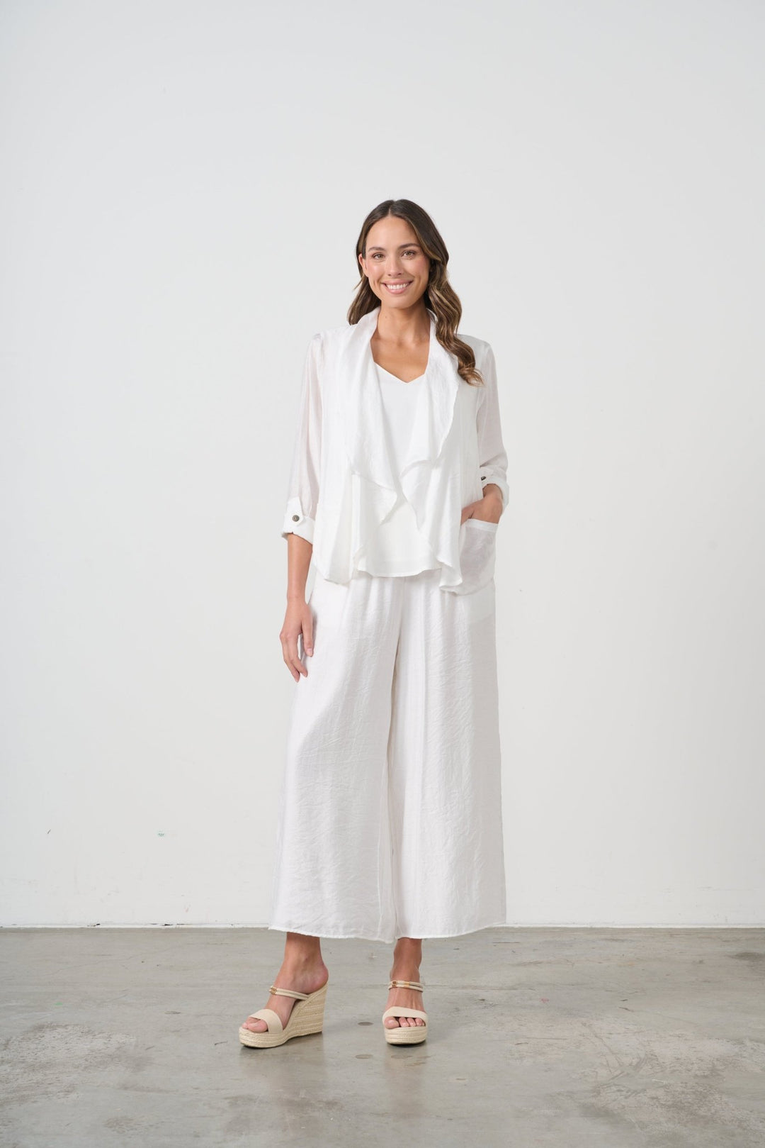 Lightweight Swing Jacket - White - CJ6 - Pizazz BoutiqueCaju