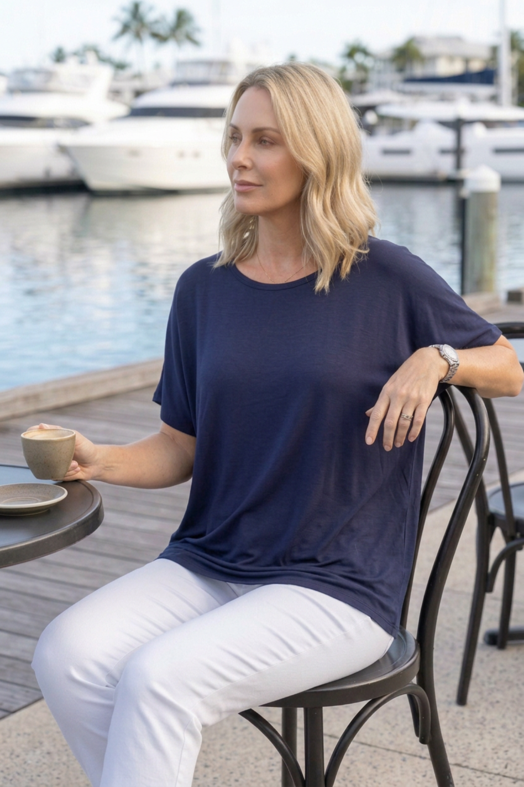 Lina Short Sleeve T-Shirt - Dark Navy - BO2
