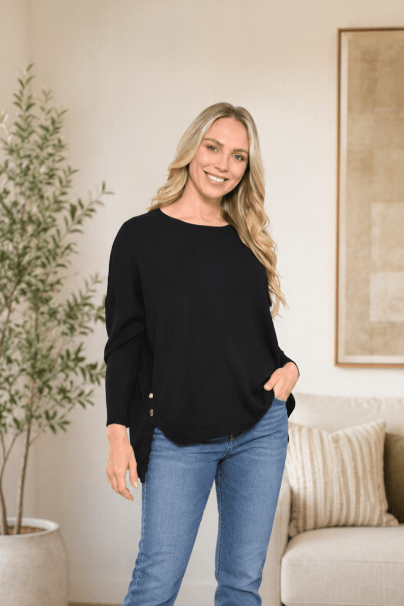 Lindy Jumper - Black - CC22 - Pizazz BoutiqueCali & Co