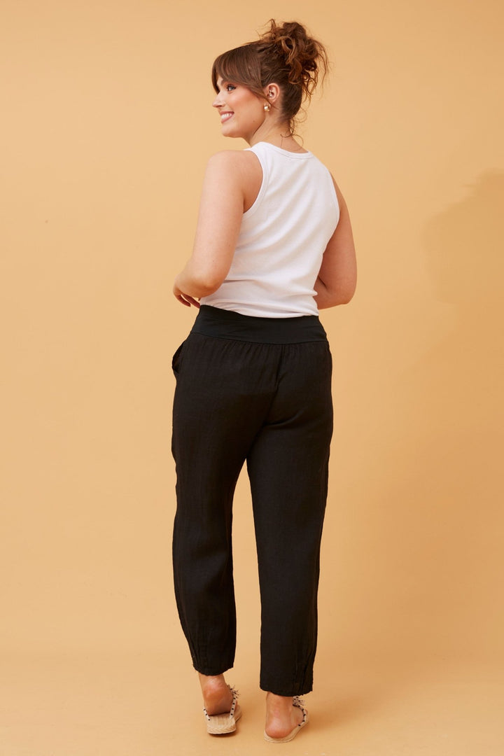 Linen Pant - Black - CK21 - Pizazz BoutiqueCaroline Morgan
