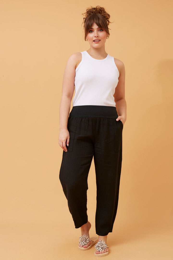 Linen Pant - Black - CK21 - Pizazz BoutiqueCaroline Morgan