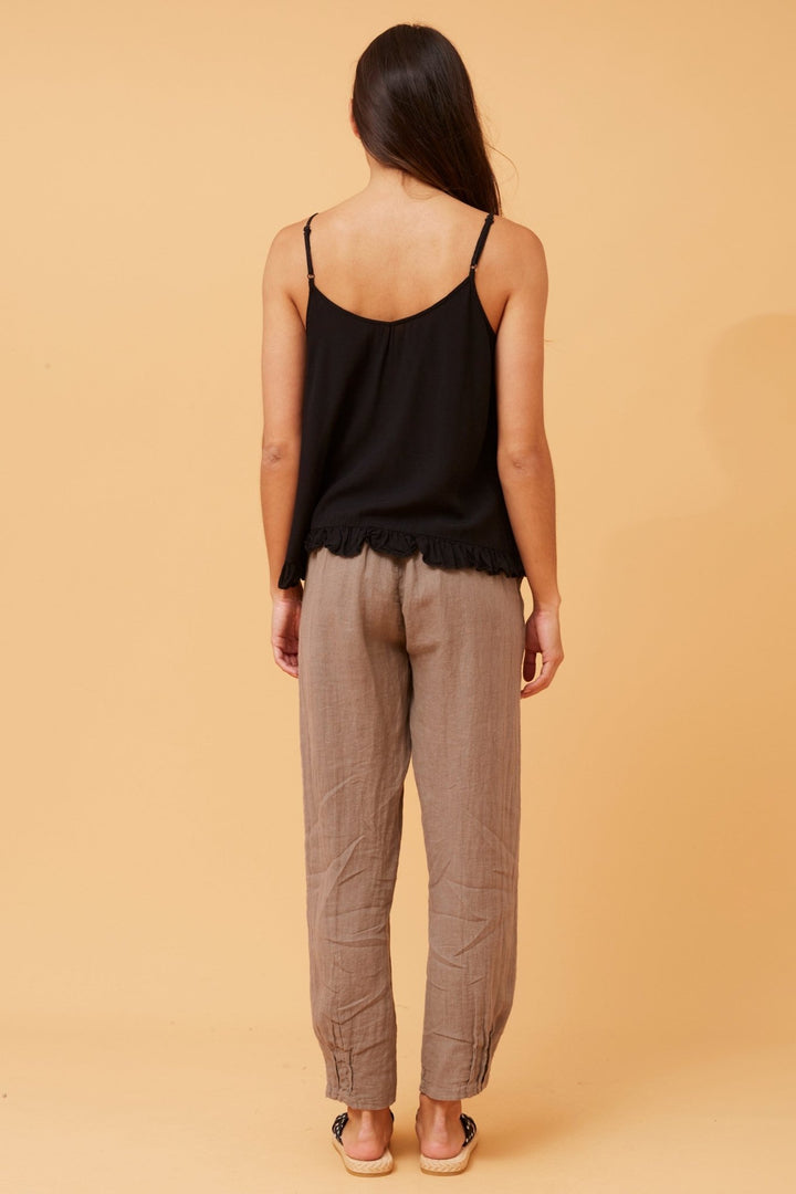 Linen Pant - Fango - CK21 - Pizazz BoutiqueCaroline Morgan