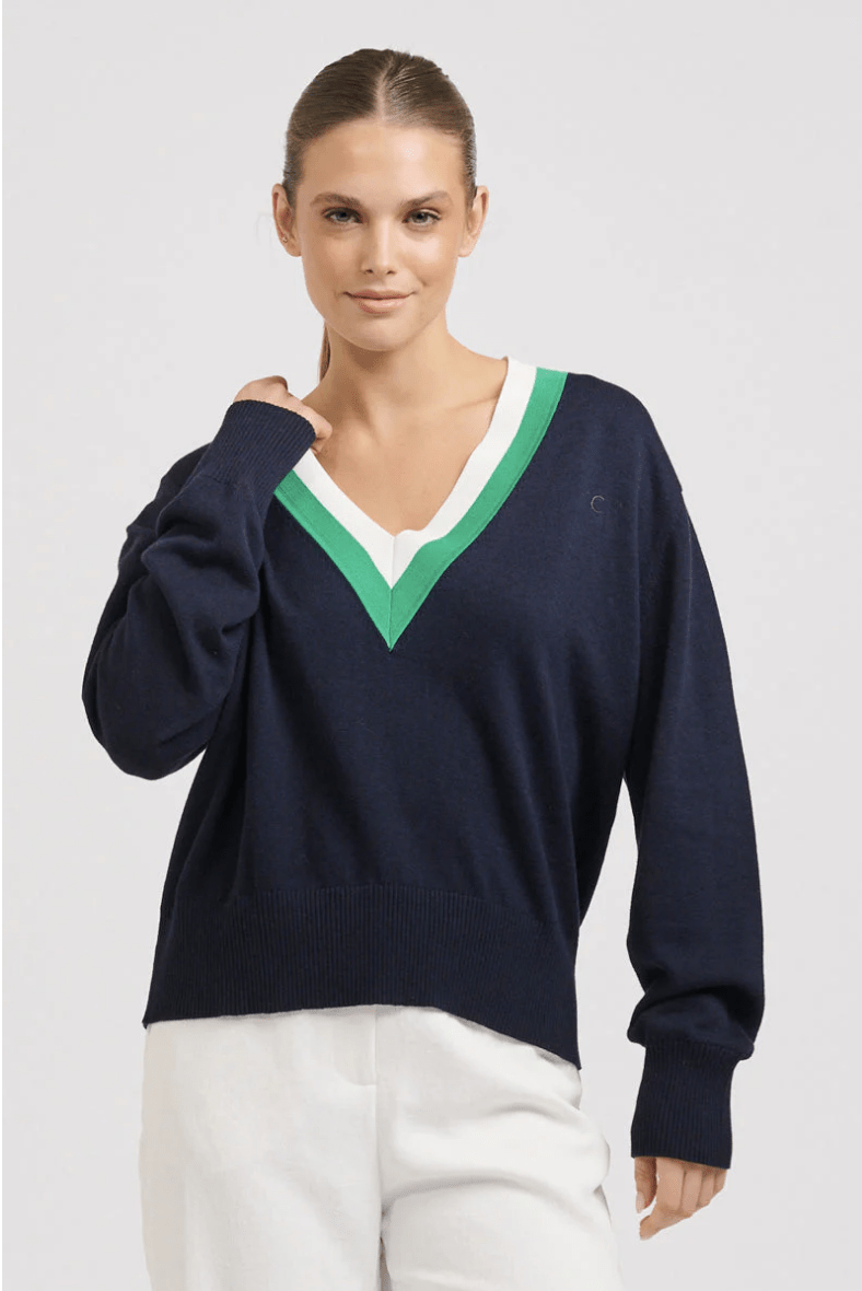 Links Sweater - French Navy - EST11 - Pizazz BoutiqueEST 1971