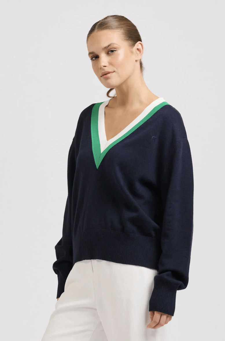 Links Sweater - French Navy - EST11 - Pizazz BoutiqueEST 1971