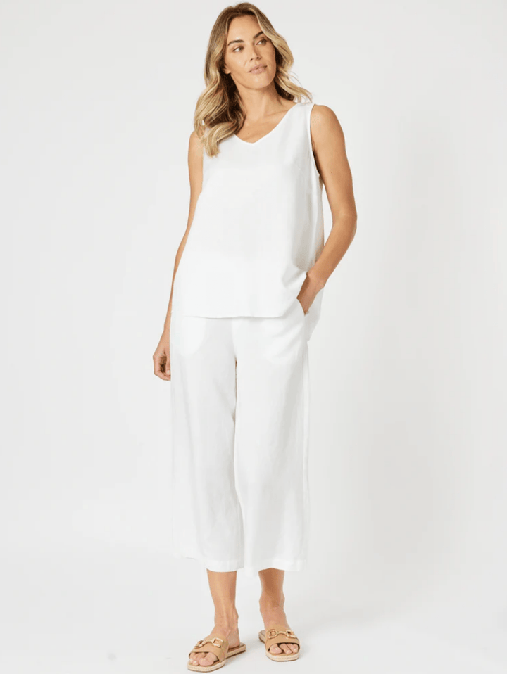 Lino Wide Leg Pant - White - GS21 - Pizazz BoutiqueGordon smith