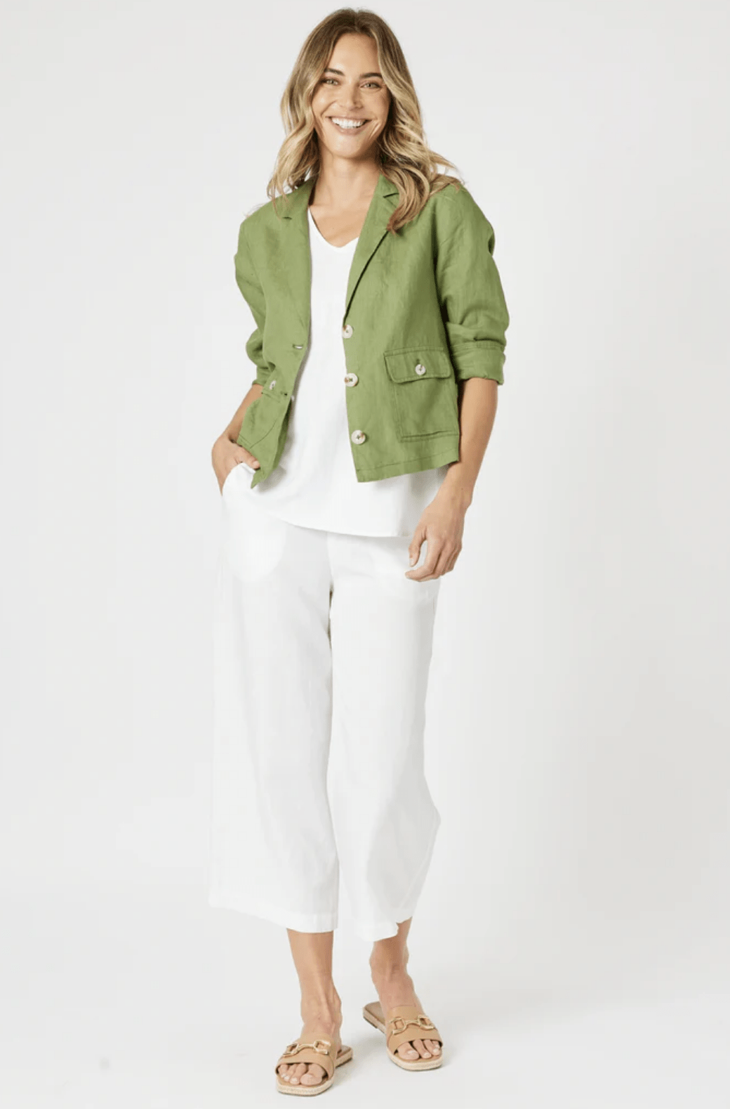 Lino Wide Leg Pant - White - GS21 - Pizazz BoutiqueGordon smith
