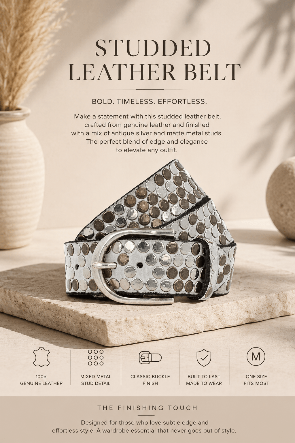 Liv Belt - White - BB2 - Pizazz BoutiqueB Belt