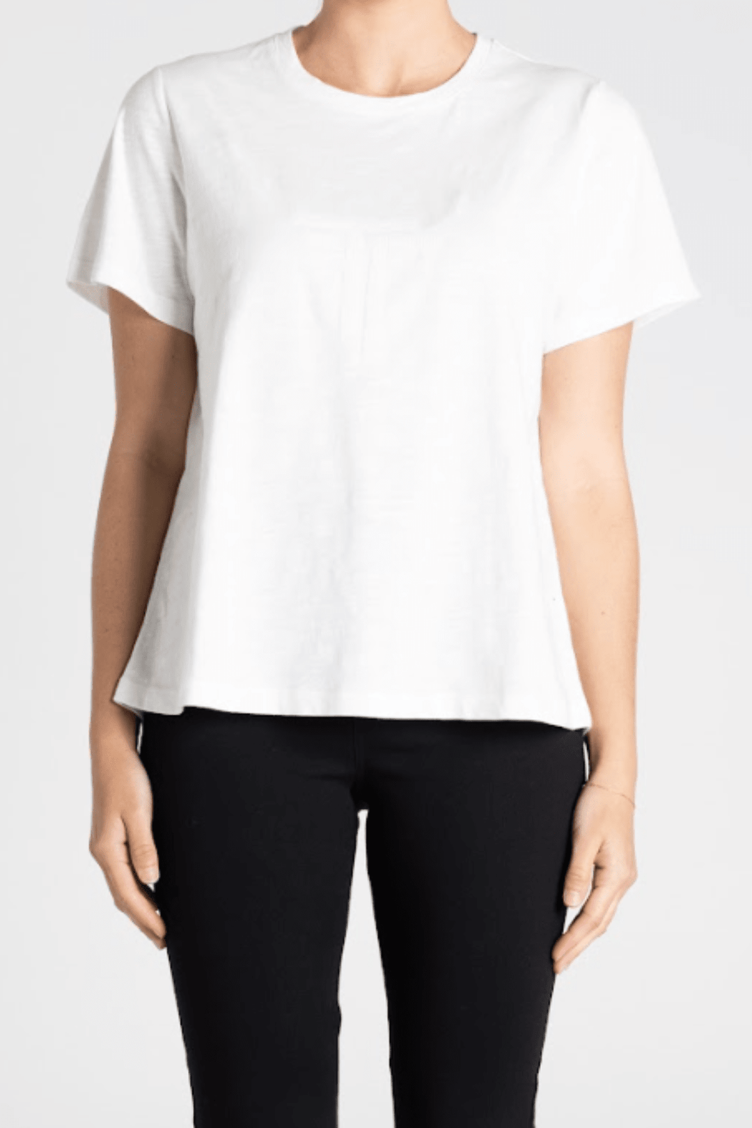 Logo Sequin Crew Neck Tee - White - TT23 - Pizazz BoutiqueTwo - T's