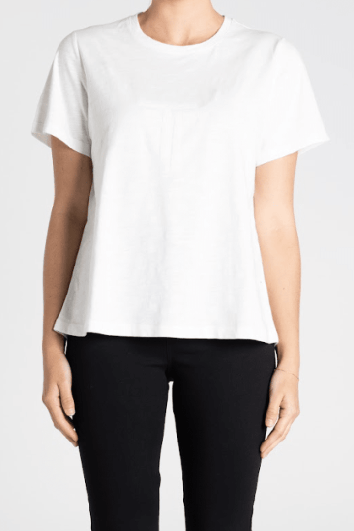 Logo Sequin Crew Neck Tee - White - TT23 - Pizazz BoutiqueTwo - T's