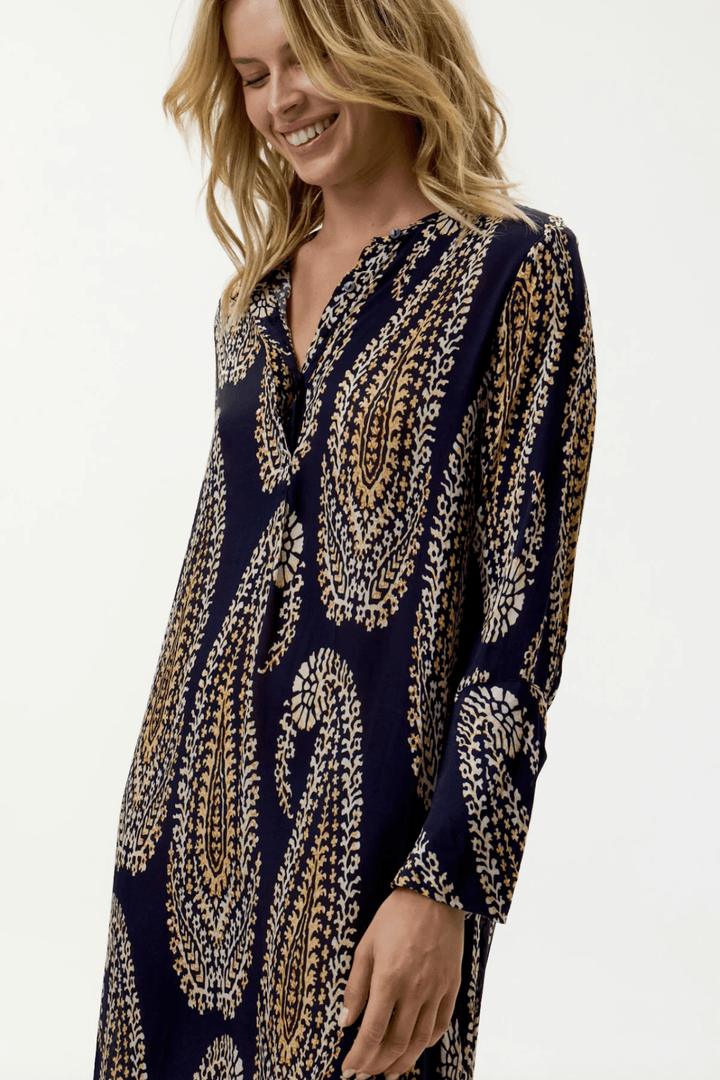Long Genie Provence - Navy Paisley - OS12 - Pizazz BoutiqueOneseason Australia