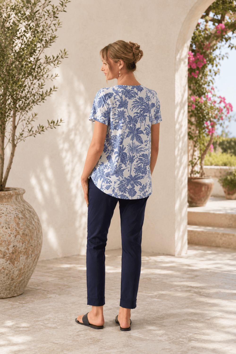 Long Slim Trapeze Pant - True Navy - F28 - Pizazz BoutiqueFoil