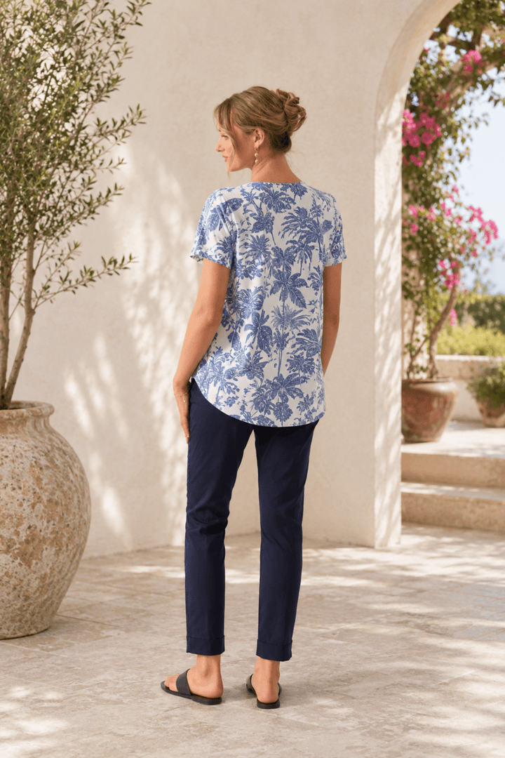 Long Slim Trapeze Pant - True Navy - F28 - Pizazz BoutiqueFoil