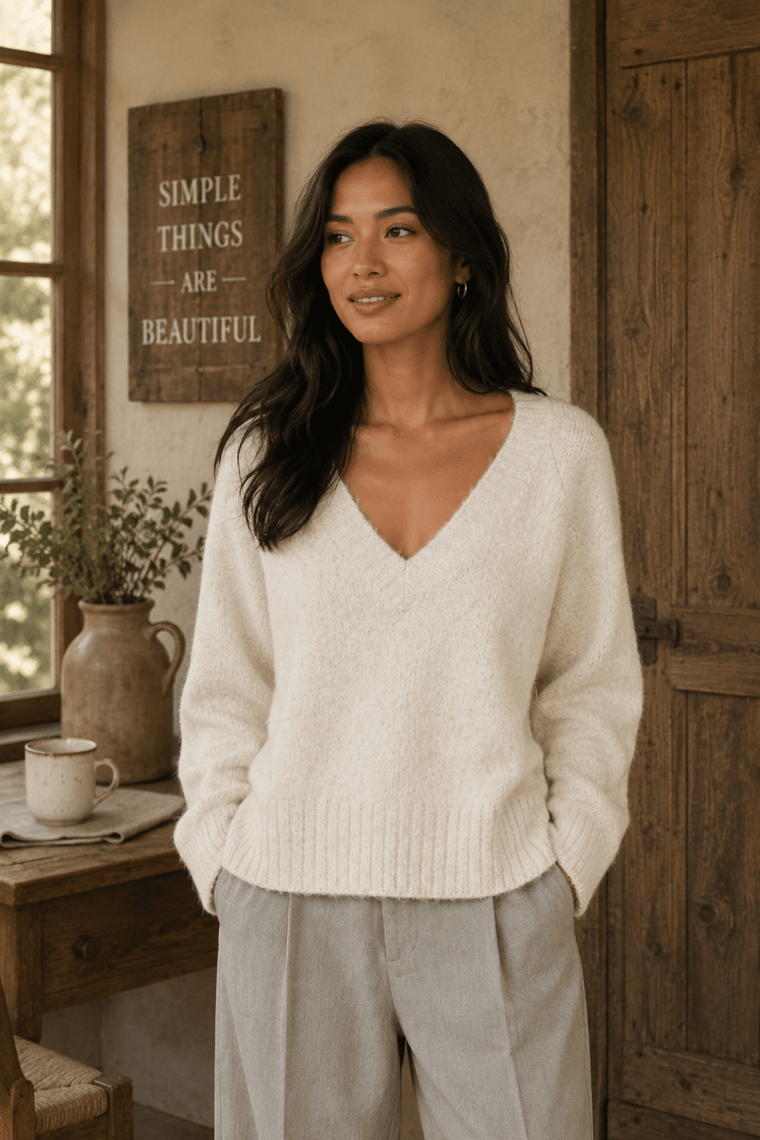 Louise Knit - Dust - OJ39 - Pizazz BoutiqueNaturals By O & J