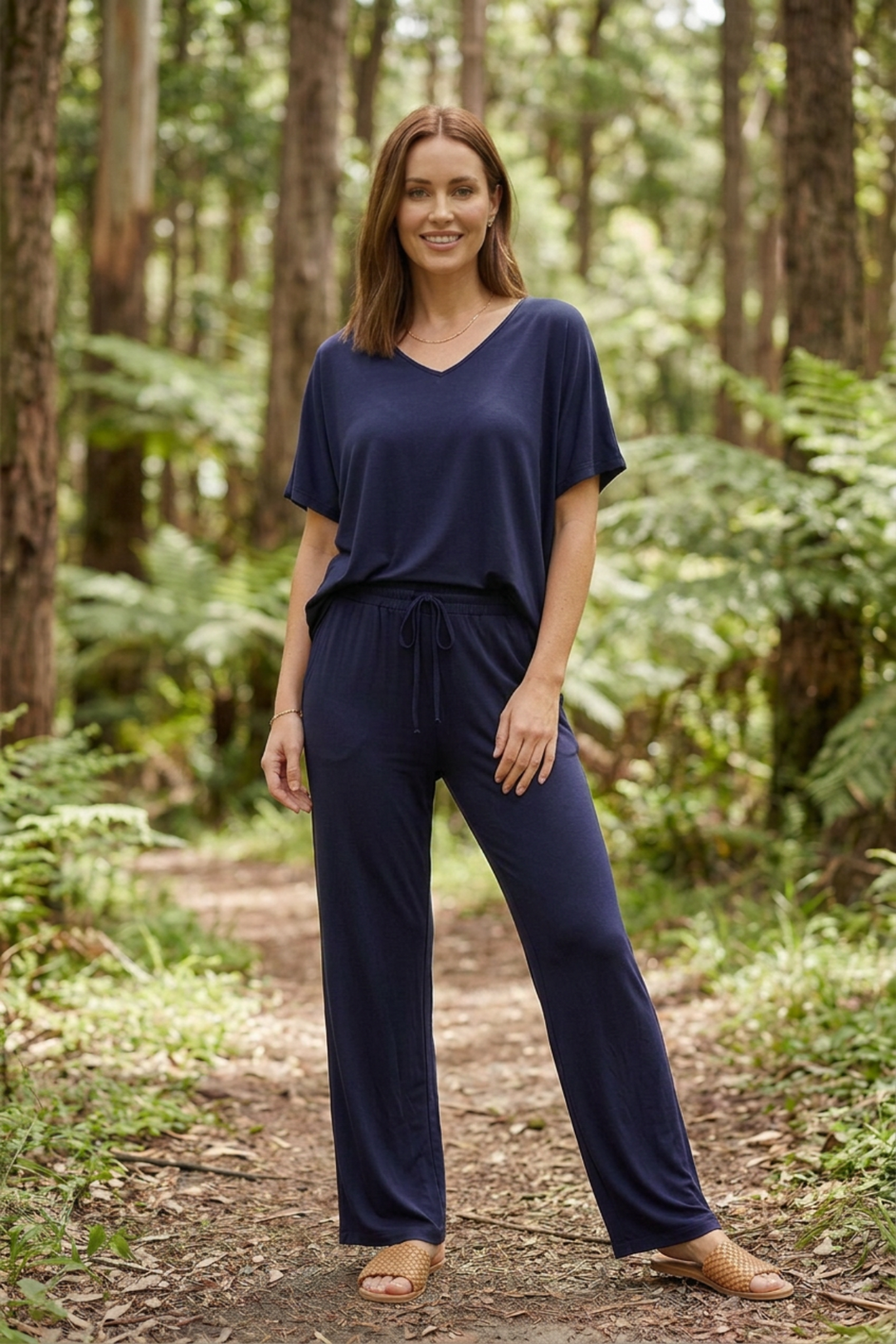 Louise Bamboo Pants - Dark Navy - BO6