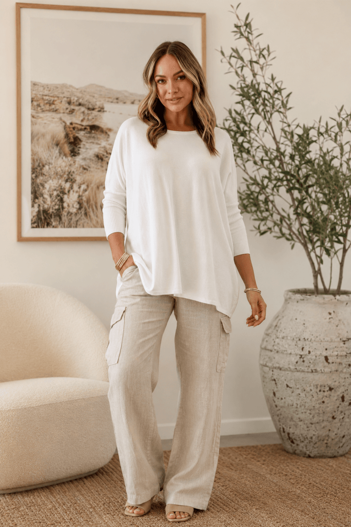 Lounge Jumper - White - SN4 - Pizazz BoutiqueSilence & Noise