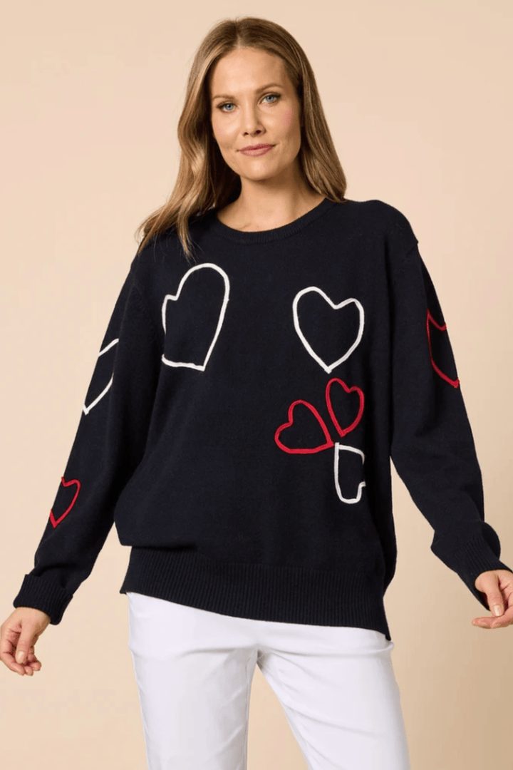 Love Me Knit - Navy - TZ41 - Pizazz BoutiqueThreadz