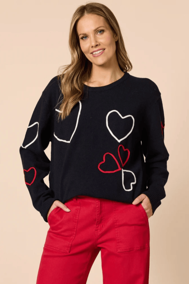 Love Me Knit - Navy - TZ41 - Pizazz BoutiqueThreadz