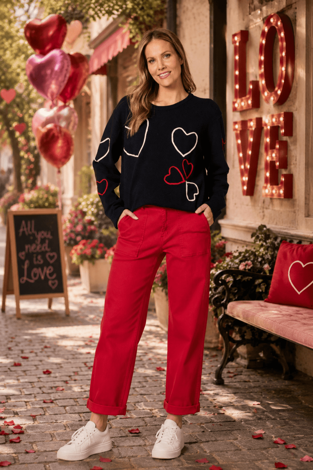 Love Me Knit - Navy - TZ41 - Pizazz BoutiqueThreadz