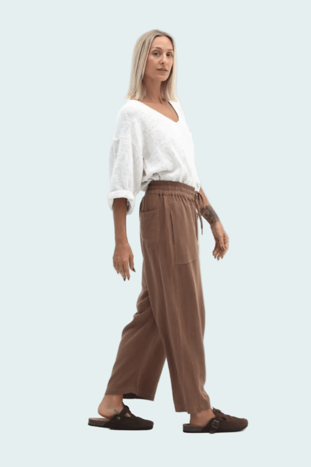 Luca Slouch Pant - Mocca - CB74 - Pizazz BoutiqueCarbon The Label
