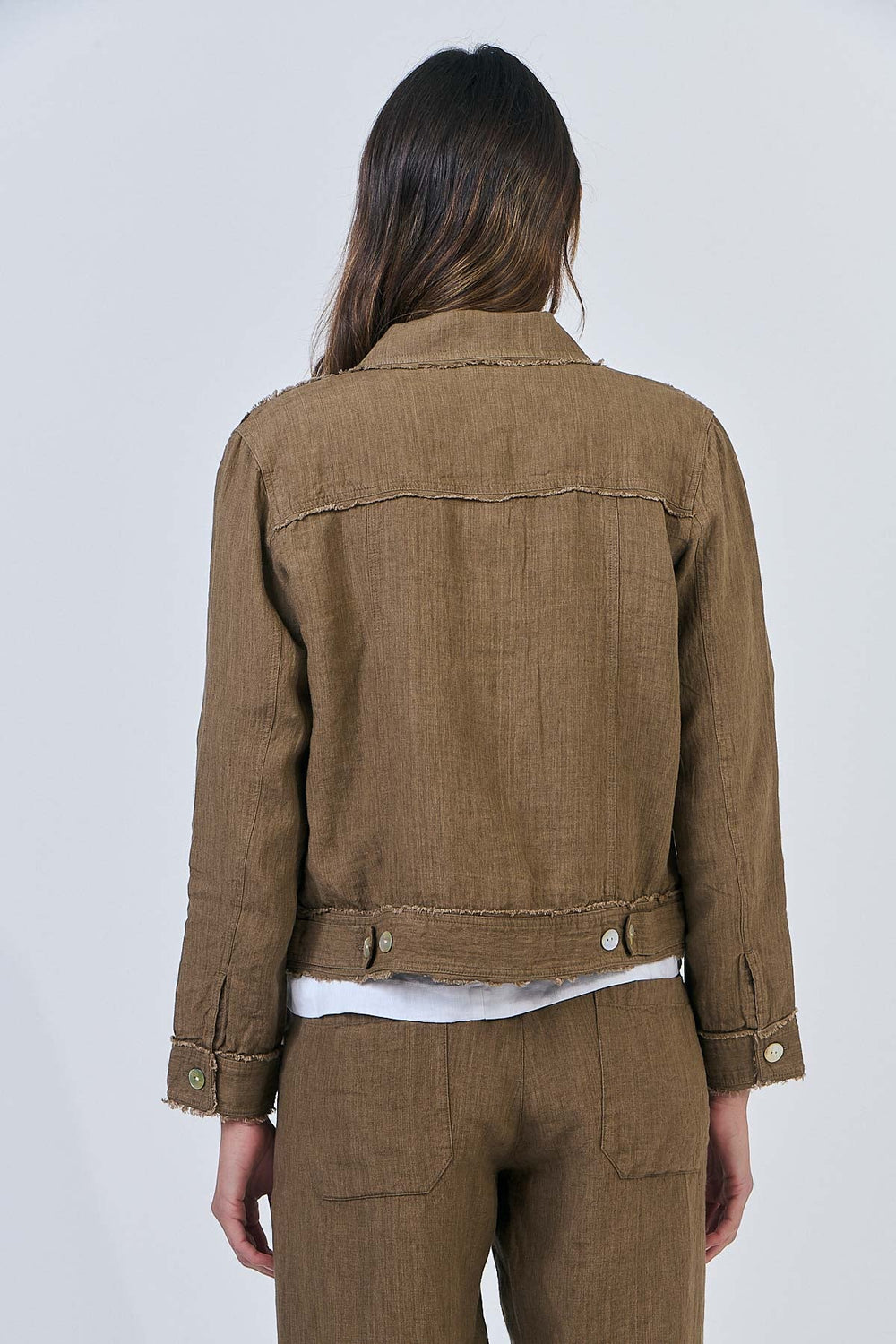 Lucy Linen Jacket - Tobacco - OJ6 - Pizazz BoutiqueNaturals By O & J