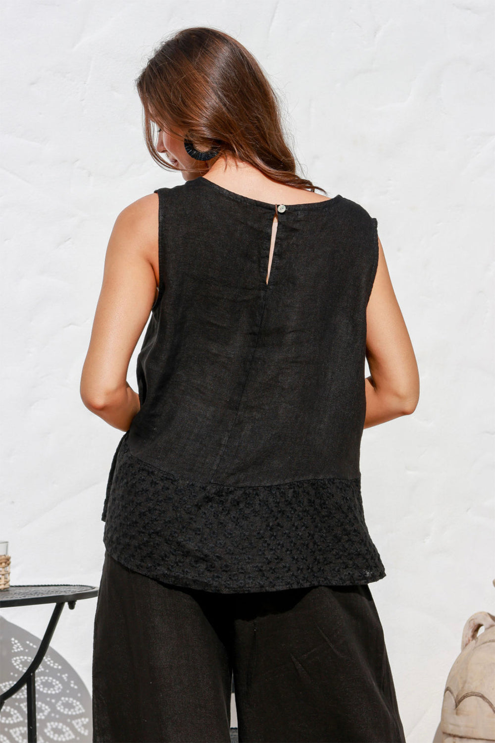 Luisa top in black by the italian cartel back view