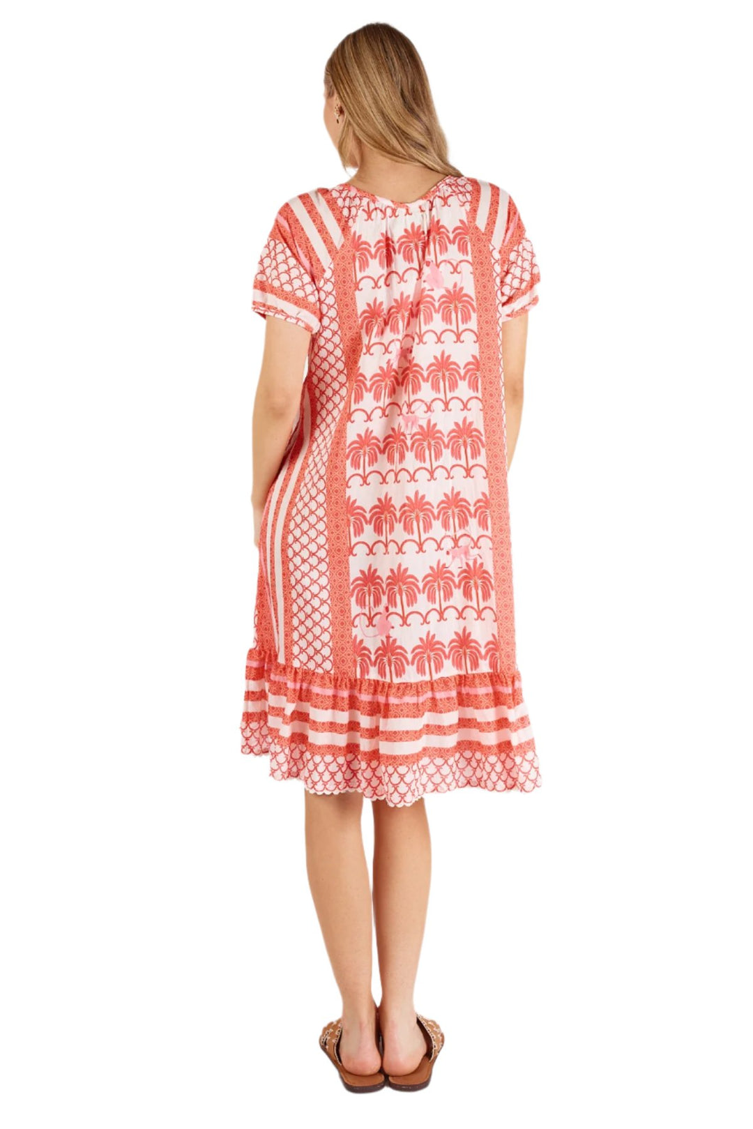 Blakely Shirred Dress - Melon - LL45