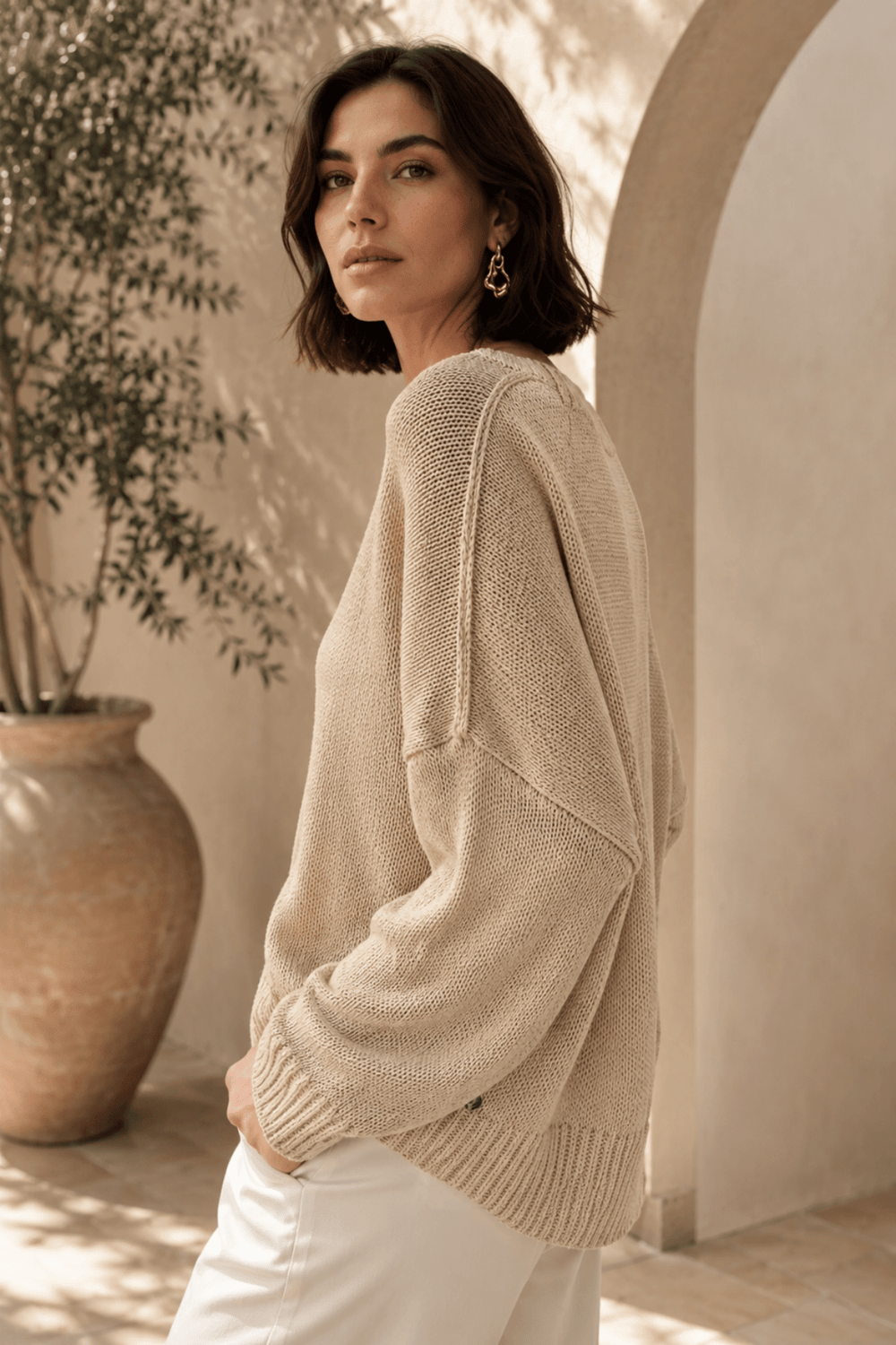 Lurex Relaxed Knit - Moonstone - JR34 - Pizazz BoutiqueJoseph Ribkoff